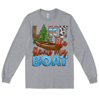Heather Grey lake life floats my boat Long Sleeve Tee - HRA Design Shop