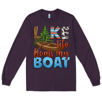 Plum lake life floats my boat Long Sleeve Tee - HRA Design Shop