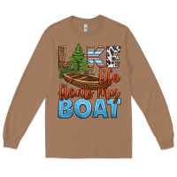 Toasted Coconut lake life floats my boat Long Sleeve Tee - HRA Design Shop