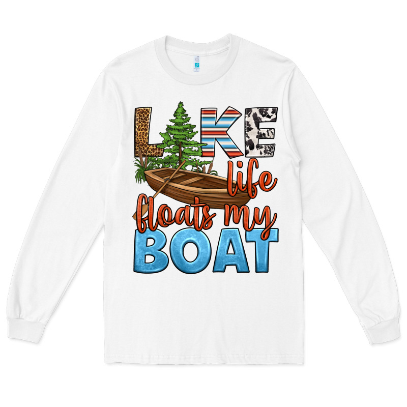 Lake Life Floats My Boat Long Sleeve Tee by HRA Design Shop | Teevron