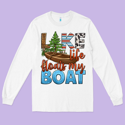 Lake Life Floats My Boat Long Sleeve Tee Designed By Hra Design Shop