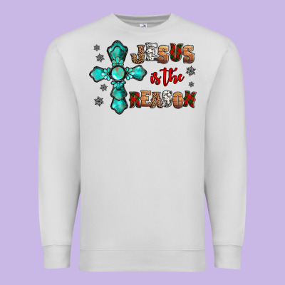 Jesus Is The Reason For This Season Christmas Premium Sweatshirt Designed By Jasminsmagicworld