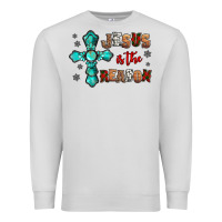 Dove Grey jesus is the reason for this season christmas Premium Sweatshirt - Jasminsmagicworld