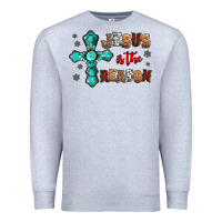 Heather Grey jesus is the reason for this season christmas Premium Sweatshirt - Jasminsmagicworld