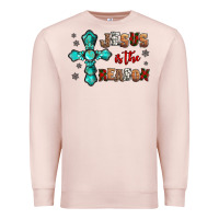 Pale Pink jesus is the reason for this season christmas Premium Sweatshirt - Jasminsmagicworld