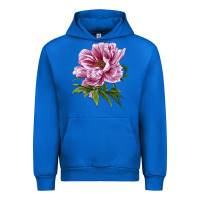 Cobalt Peony Flower Illustrations Urban Hoodie - LillyAllenDesigns