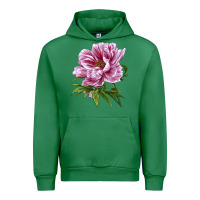 Emerald Peony Flower Illustrations Urban Hoodie - LillyAllenDesigns