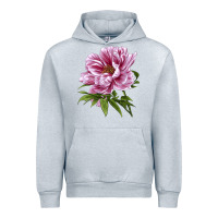 Heather Grey Peony Flower Illustrations Urban Hoodie - LillyAllenDesigns