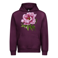 Mauve Wine Peony Flower Illustrations Urban Hoodie - LillyAllenDesigns