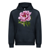 Navy Peony Flower Illustrations Urban Hoodie - LillyAllenDesigns