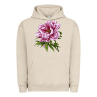 Pigment French Oak Peony Flower Illustrations Urban Hoodie - LillyAllenDesigns