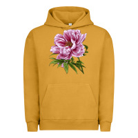 Pigment Peanut Butter Peony Flower Illustrations Urban Hoodie - LillyAllenDesigns