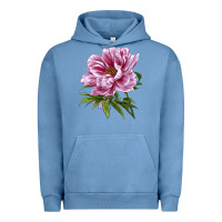 Pigment Pebble Blue Peony Flower Illustrations Urban Hoodie - LillyAllenDesigns