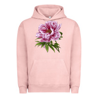 Pigment Salmon Peony Flower Illustrations Urban Hoodie - LillyAllenDesigns