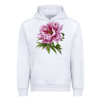 White Peony Flower Illustrations Urban Hoodie - LillyAllenDesigns