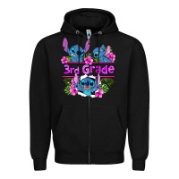 Black preview flower stitch 3rd grade Zipper Hoodie - AdoDesignShop