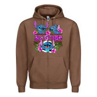 Chestnut preview flower stitch 3rd grade Zipper Hoodie - AdoDesignShop