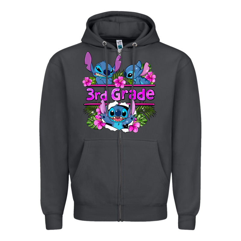 Preview Flower Stitch 3rd Grade Zipper Hoodie by AdoDesignShop | Teevron
