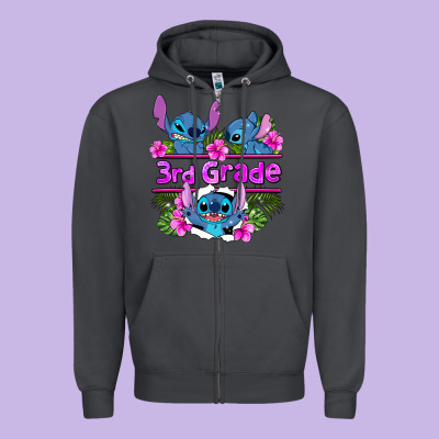 Preview Flower Stitch 3rd Grade Zipper Hoodie Designed By Adodesignshop