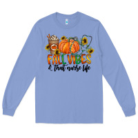 Colony Blue fall vibes and that nurse life Long Sleeve Tee - CowhideDigitalArt