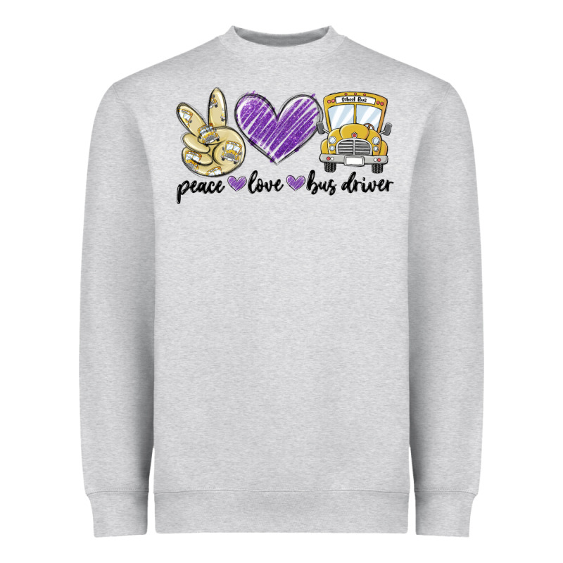 Peace Love Bus Driver Heavyweight Sweatshirt by MaliasSmallBusiness | Teevron