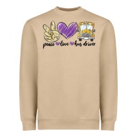 Mushroom peace love bus driver Heavyweight Sweatshirt - MaliasSmallBusiness
