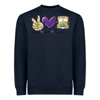 Navy peace love bus driver Heavyweight Sweatshirt - MaliasSmallBusiness