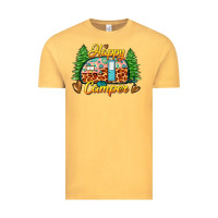 Vintage Mustard happy camper Vintage Tee - Zillion Design Studio