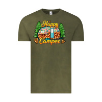 Vintage Olive happy camper Vintage Tee - Zillion Design Studio