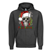 Charcoal Heather feliz navidad skull cactus Zipper Hoodie - JahusDesignShop