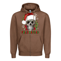 Chestnut feliz navidad skull cactus Zipper Hoodie - JahusDesignShop