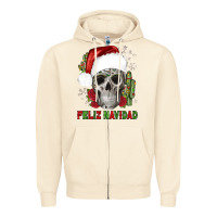 Sandshell feliz navidad skull cactus Zipper Hoodie - JahusDesignShop