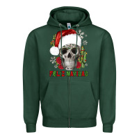 Sports Green feliz navidad skull cactus Zipper Hoodie - JahusDesignShop