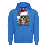 True Royal feliz navidad skull cactus Zipper Hoodie - JahusDesignShop