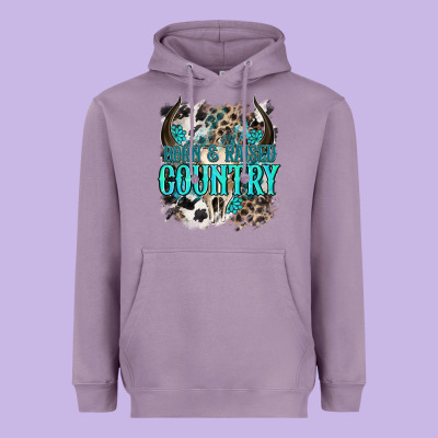 Born  Raised Country Heavyweight Hoodie Designed By Nancycooperartshop
