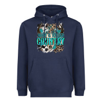 Navy born  raised country Heavyweight Hoodie - NancyCooperArtShop