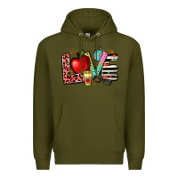 Army Green love teacher Premium Hoodie - NancyCooperArtShop