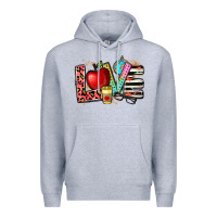Heather Grey love teacher Premium Hoodie - NancyCooperArtShop
