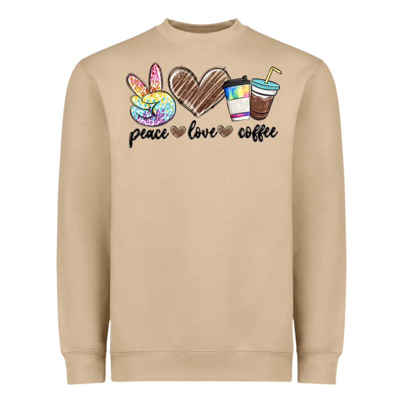 Peace Love Coffee Heavyweight Sweatshirt by MaliasSmallBusiness | Teevron