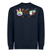 Navy peace love coffee Heavyweight Sweatshirt - MaliasSmallBusiness