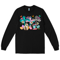 Black Western rabbit with Cross and flowers Long Sleeve Tee - Neo Western