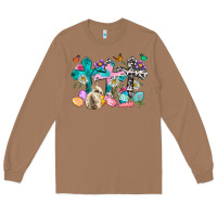 Toasted Coconut Western rabbit with Cross and flowers Long Sleeve Tee - Neo Western