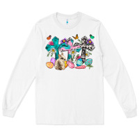 White Western rabbit with Cross and flowers Long Sleeve Tee - Neo Western