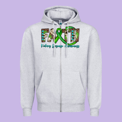 Faith Kidney Disease Awareness Zipper Hoodie Designed By Jahusdesignshop