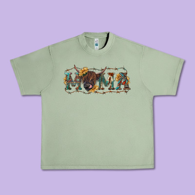 Western Mama With Highland Cow Urban Heavy Tee Designed By Ranaportraitstore