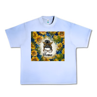 Grape Ice sunflowers messy bun mama Urban Heavy Tee - BarkalooDesign