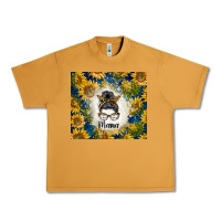 Peanut Butter sunflowers messy bun mama Urban Heavy Tee - BarkalooDesign