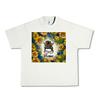 Pistachio sunflowers messy bun mama Urban Heavy Tee - BarkalooDesign