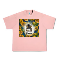 Salmon sunflowers messy bun mama Urban Heavy Tee - BarkalooDesign