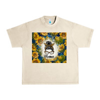 Sandshell sunflowers messy bun mama Urban Heavy Tee - BarkalooDesign